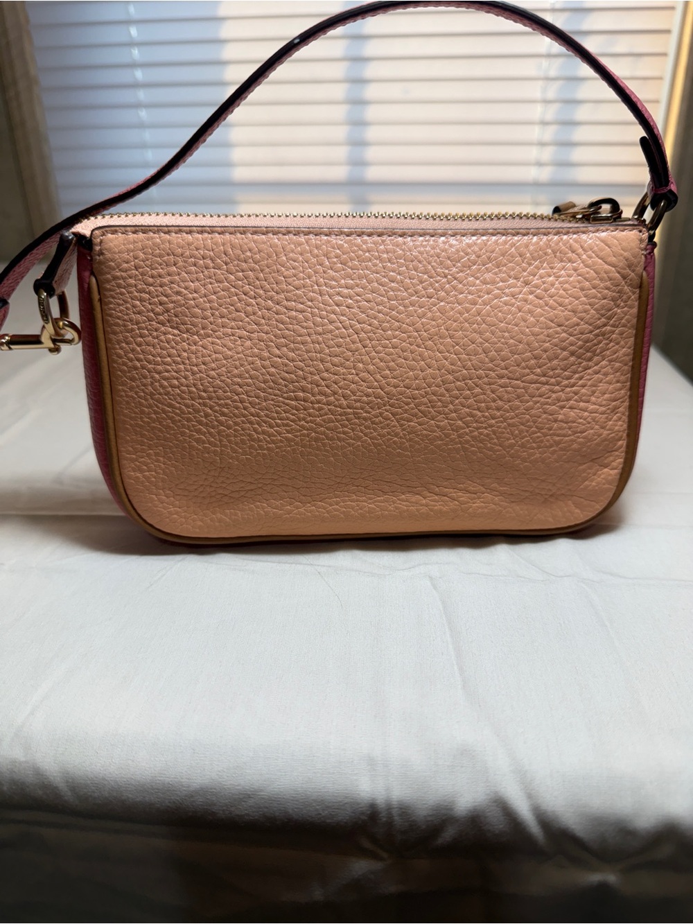 COACH Nolita 19 Pebbled Leather Crossbody in Blush Pink and Rose - Picture 6 of 8